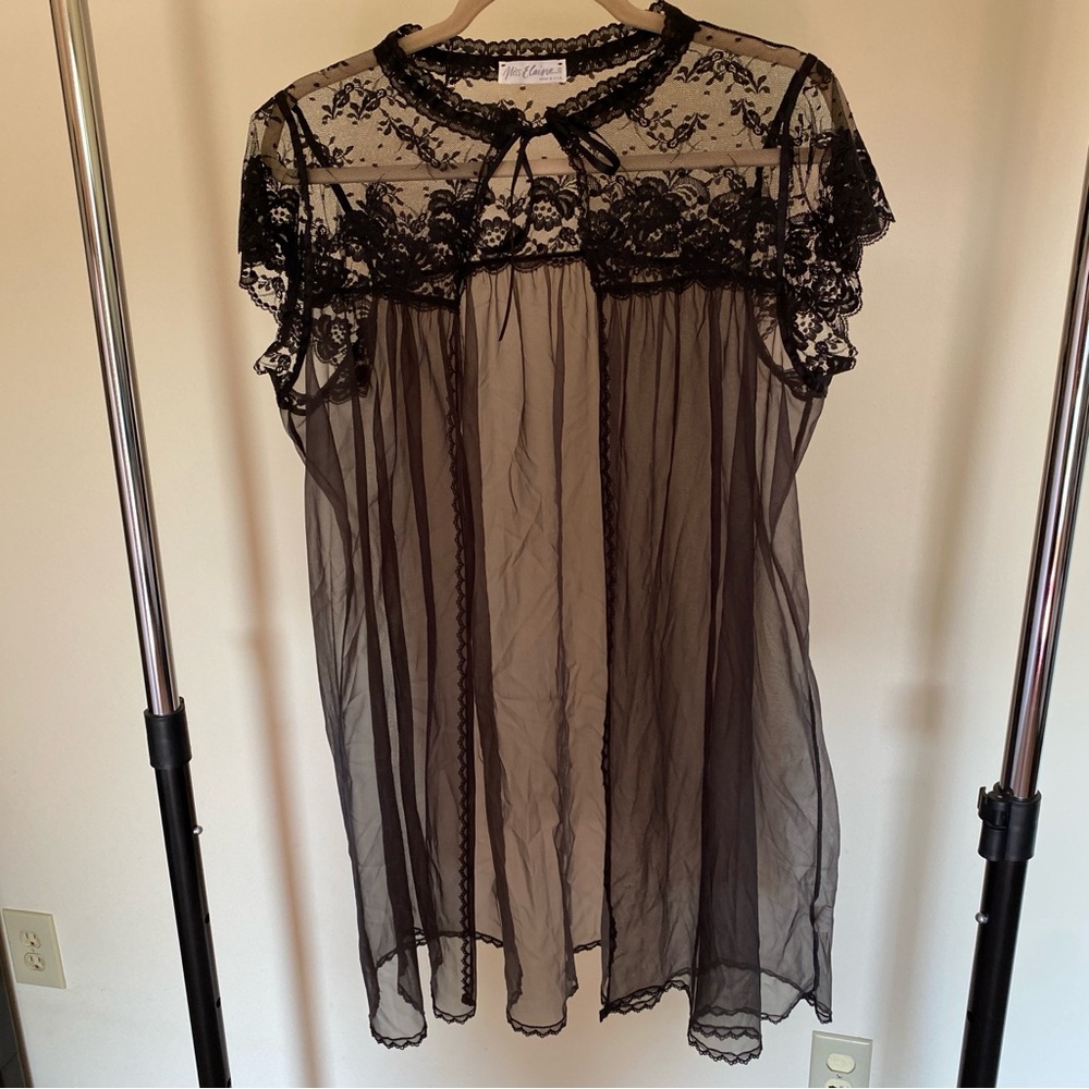 Vintage Black Mesh Top